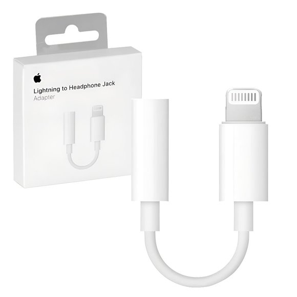 NIB Apple - Lightning-to-3.5mm Headphone Jack Adapter Cable - White (MMX62AM/A) - Picture 1 of 11
